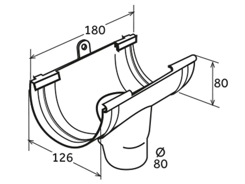 Соединение с эстетическим сливом для желоба 125 First Corporation First Plast ARCH-00030747 - Вид №2