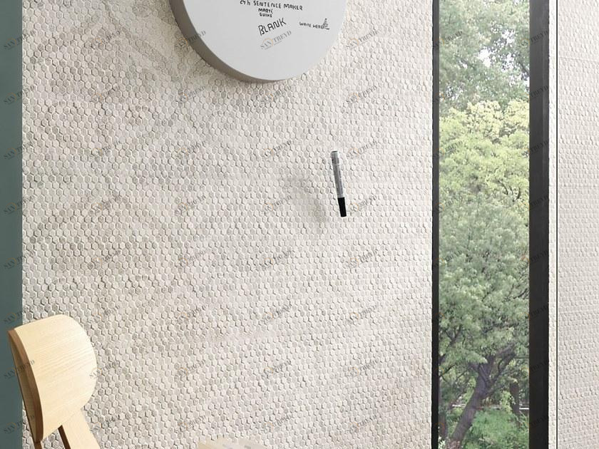 Italgraniti Трехмерная мозаика из белой керамики с эффектом камня Nordic stone wall sun-id-1352441