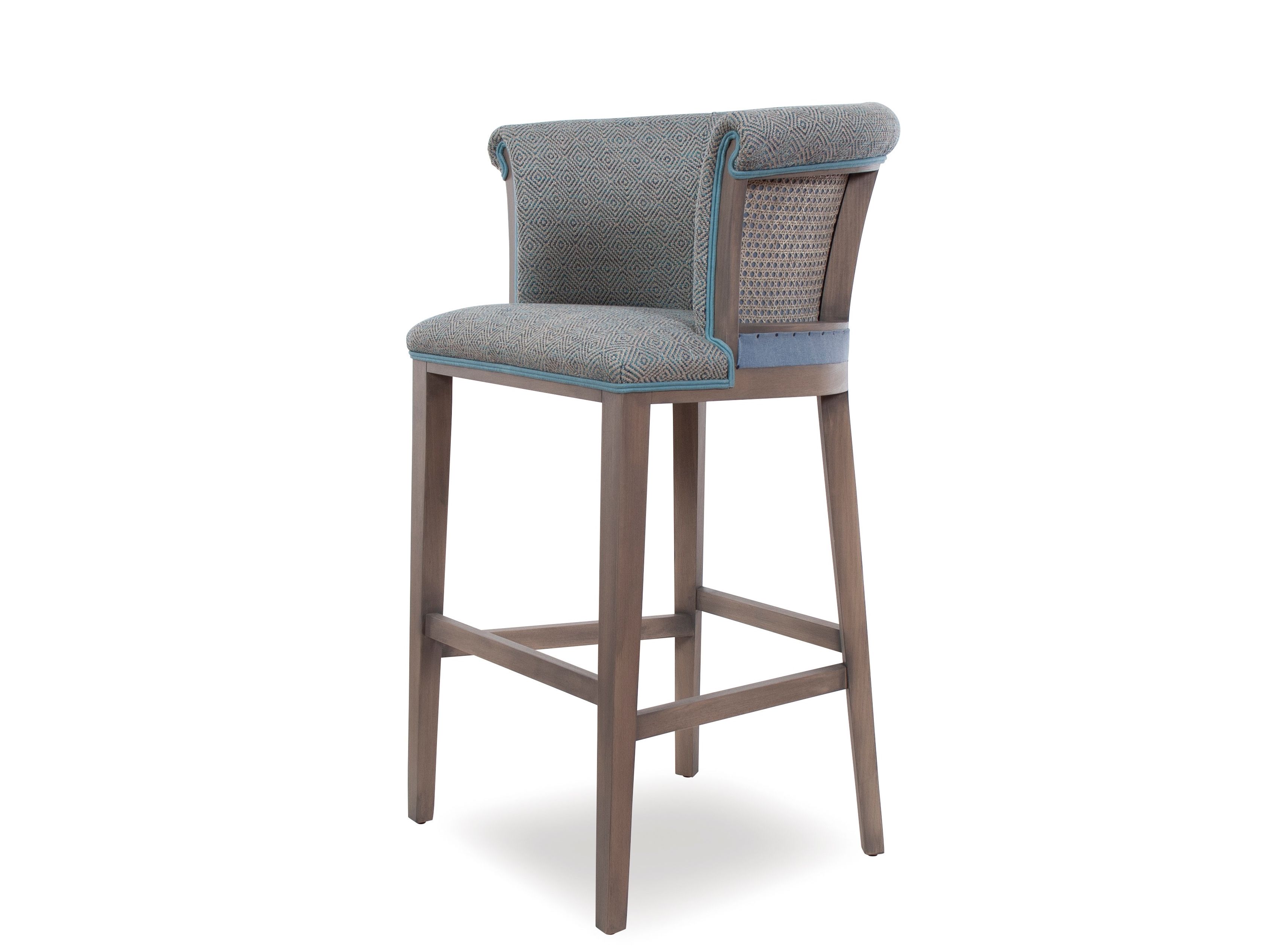 Высокий тканевый табурет с подставкой для ног со спинкой CREARTE COLLECTIONS Casino Essence ARCH-00065358