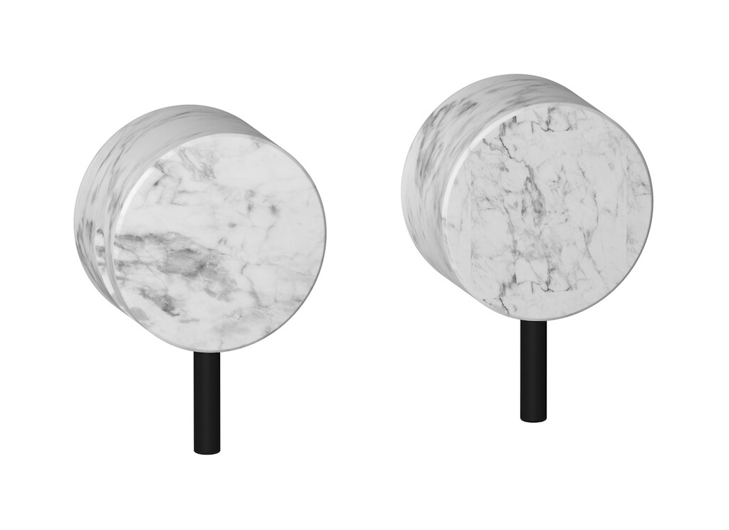 Встроенный смеситель для душа на 2 отверстия на 1 потребителя. WE ARE IB mr400np_1 Matt Black Marmo