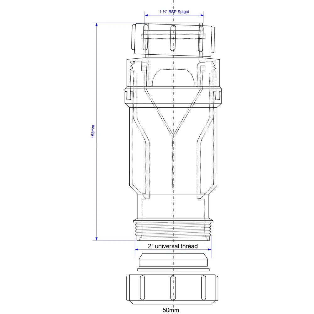 Сифон McAlpine с сухим затвором ø50 мм полипропилен MRNRV50-PB STLM-2031099 - Вид №3