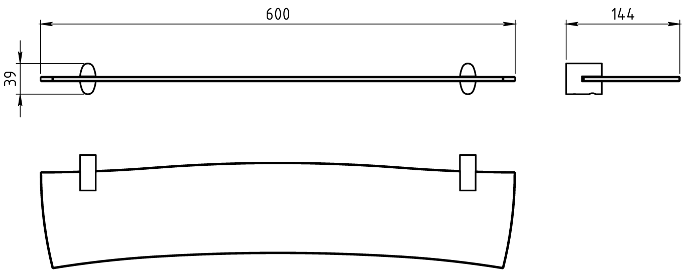 Полка стеклянная Novaservis Metalia 10 0040.0 хром 00400 - Вид №1