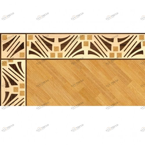 Художественный паркет Da Vinci Паркетный Бордюр 26-130 Орех Европейский (Грецкий) Селект (Гладкая) 1000х200 мм 26011130