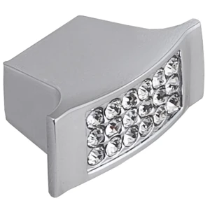 Мебельная ручка-кнопка Jet 401 RZ401U.019CP замак/кристаллы цвет хром 14233075 STLM-2053672