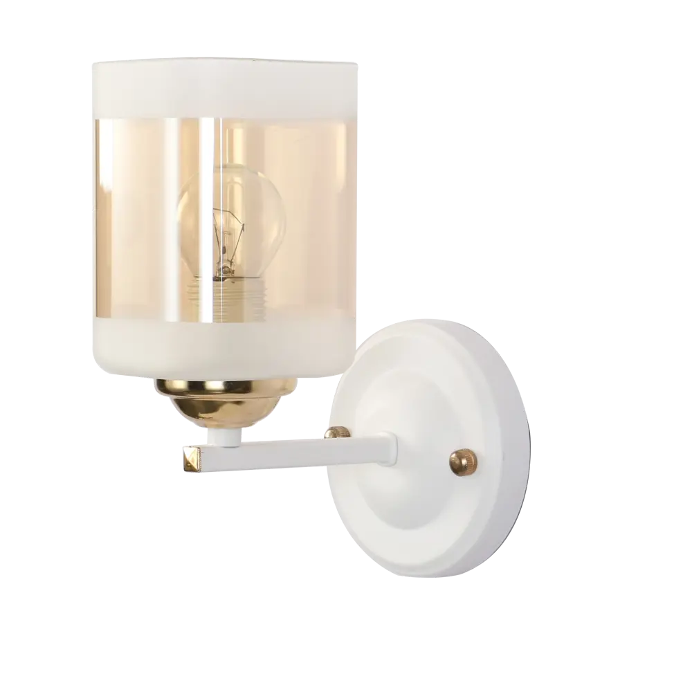 Светильник настенный Jlight Kira 3137/1W E27 60 В цвет белый/золотой 83279082 STLM-2099674 