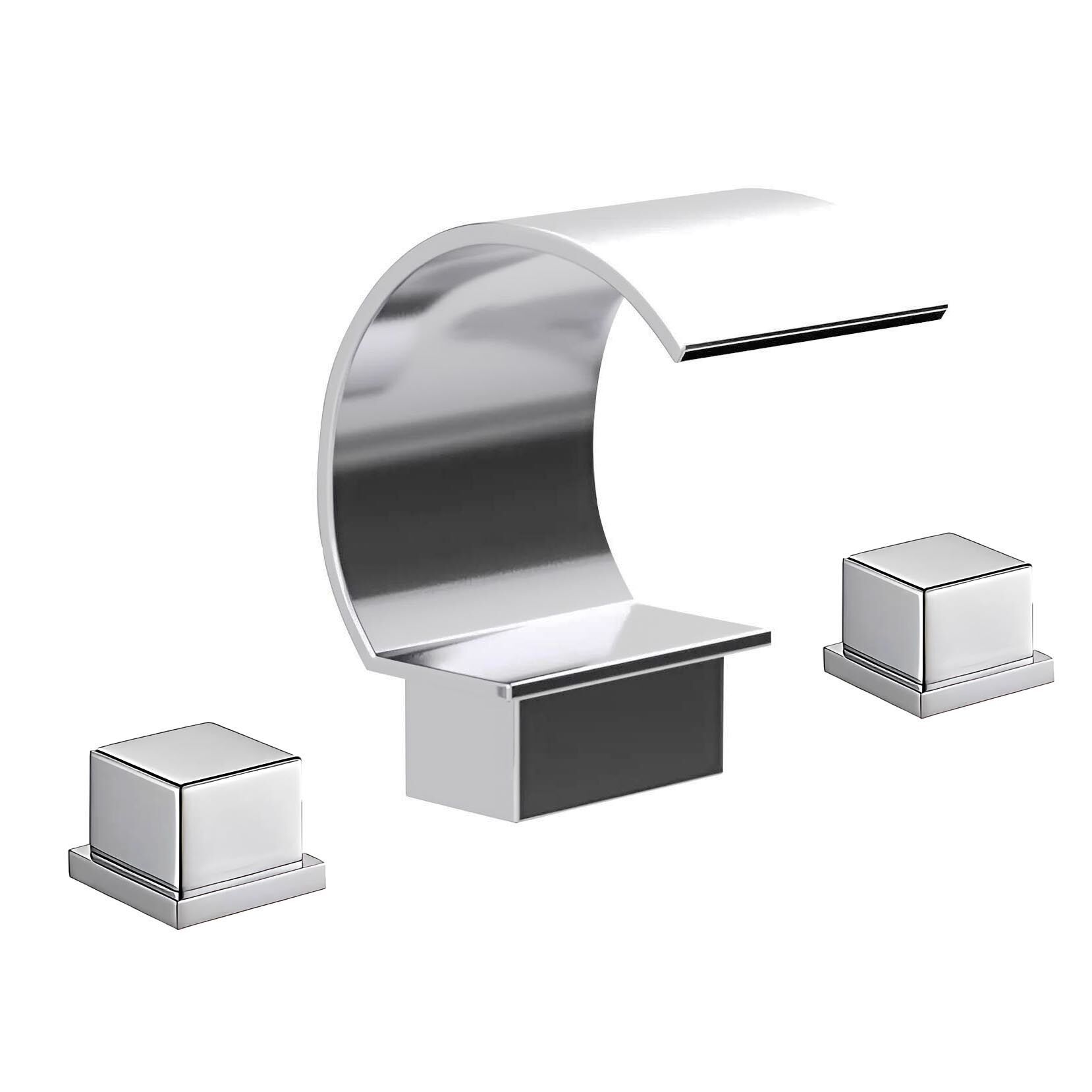 Смеситель для раковины с 3 отверстиями для пола с отдельными розетками Fontana Showers VERUNO ARCH-00049519