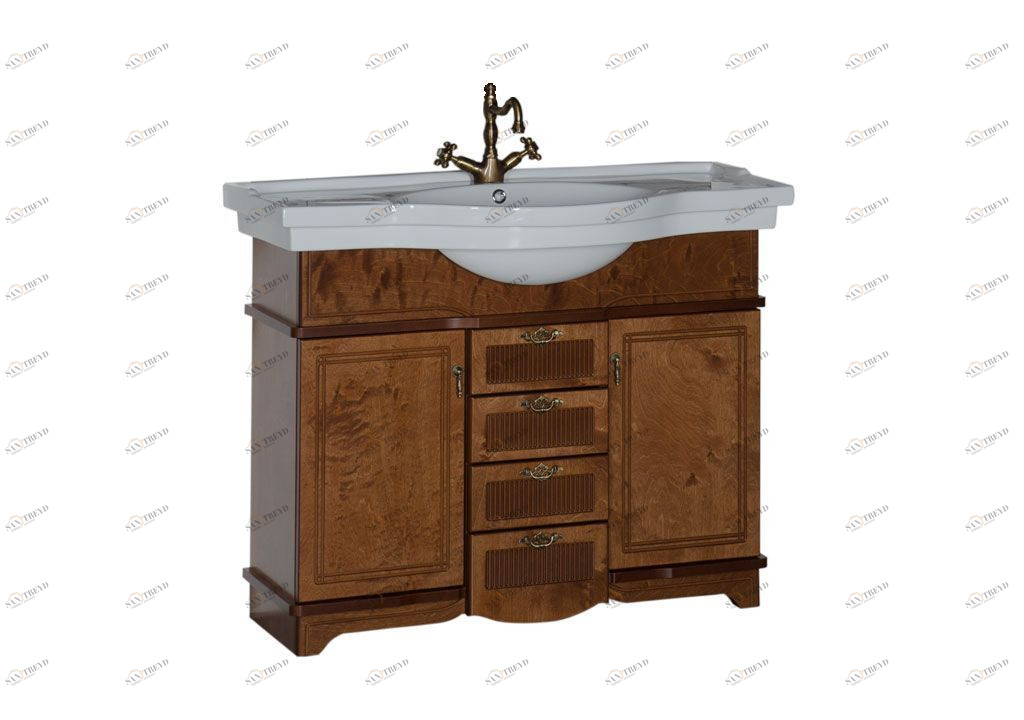 Тумба с раковиной Aquanet Луис 110 темный орех 0017973000172466