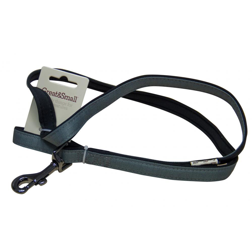 ПР0043658 Поводок для собак из высокопрочного рипстопа 20х1200мм неопрен серый Great&Small 