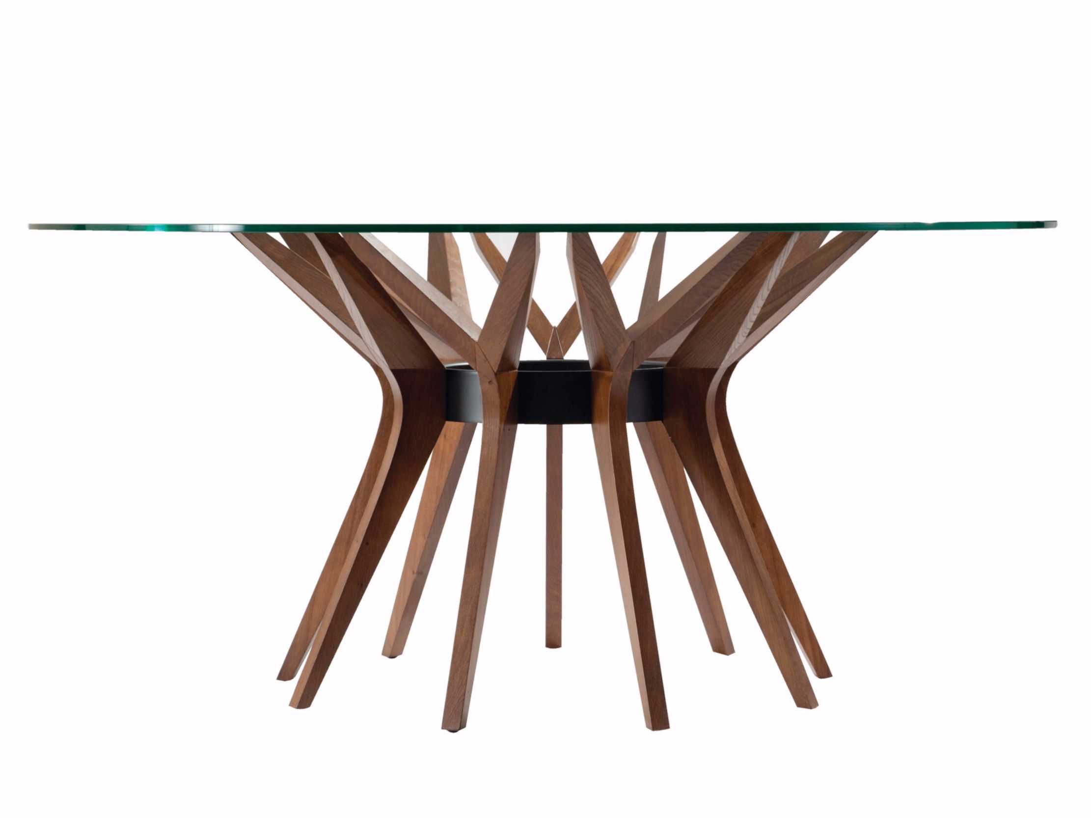 Круглый стол из дерева и стекла ROCHE BOBOIS Aster ARCH-00033106 - Вид №1