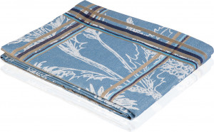 10621443 Яковлевский жаккард Скатерть прямоугольная Яковлевский Жаккард Старый Сад 150х250см синяя, полулен Ткань