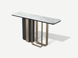 Деревянная консоль с металлическим декором