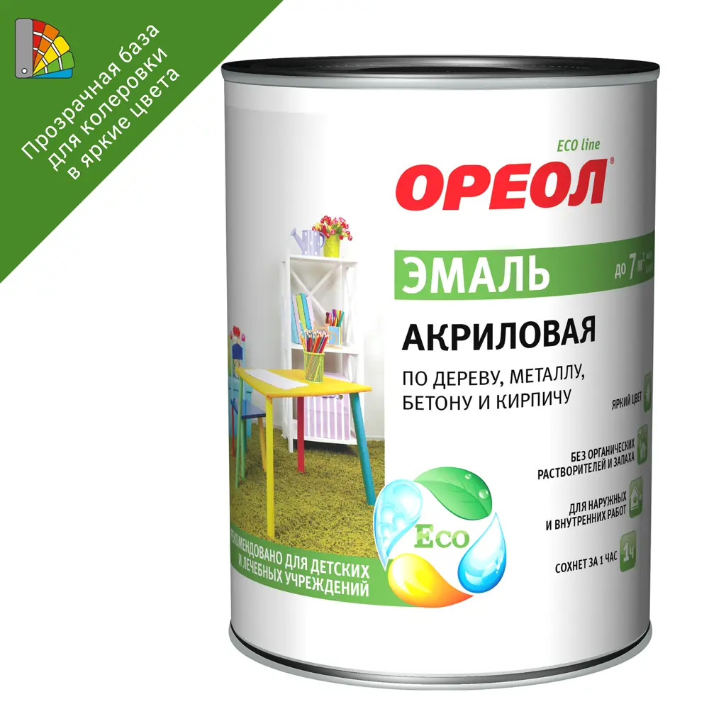 Эмаль акриловая Ореол глянцевая база С 0.8 кг 84439816 STLM-2145744 