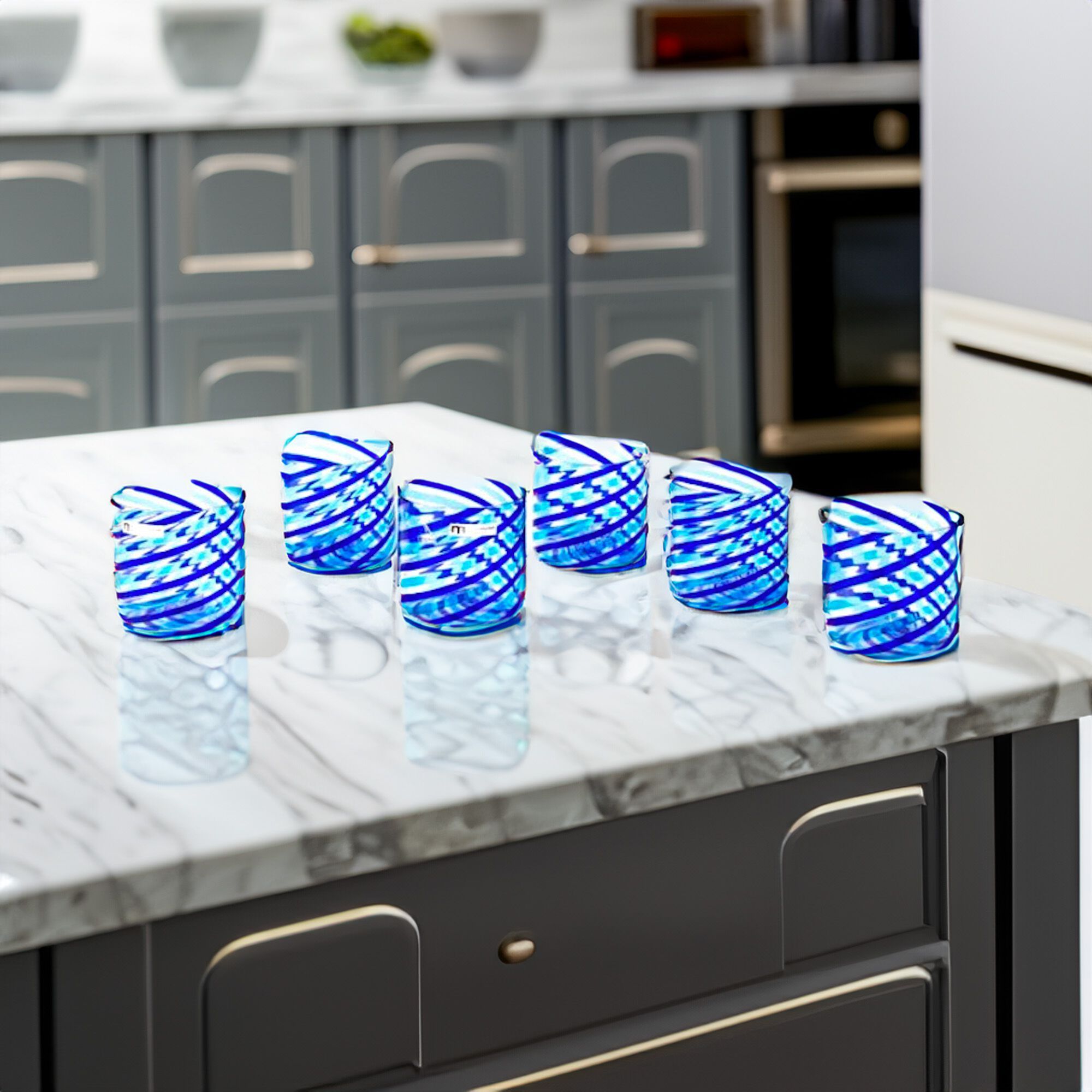 Набор из шести стаканов из муранского стекла ручной работы YourMurano готы ARCH-00002741 - Вид №2