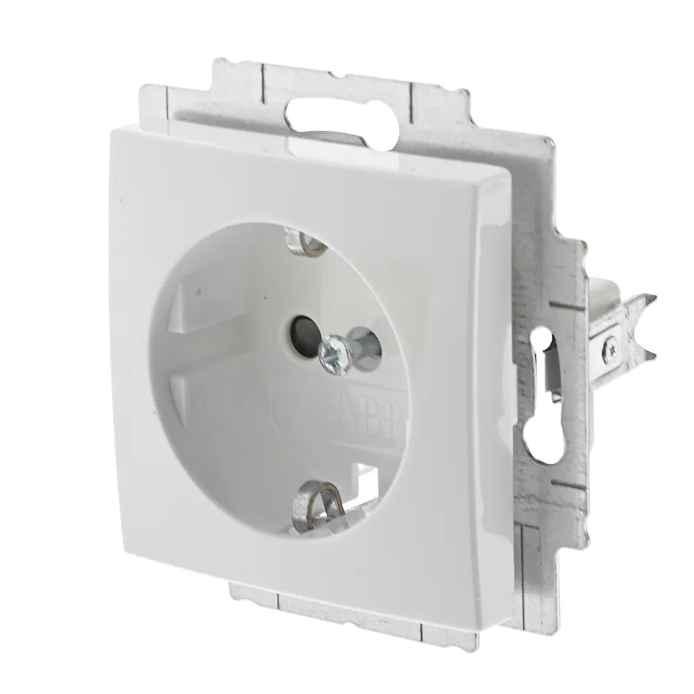Розетка встраиваемая ABB Basic 55 с заземлением, со шторками, цвет белый 13607012 STLM-2162494 - Вид №2