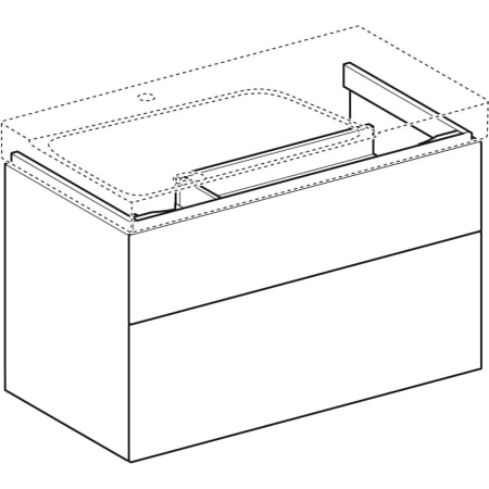 500.516.43.1 Шкафчик для раковины Geberit Xeno² с полкой, с двумя выдвижными ящиками Geberit  - Вид №1