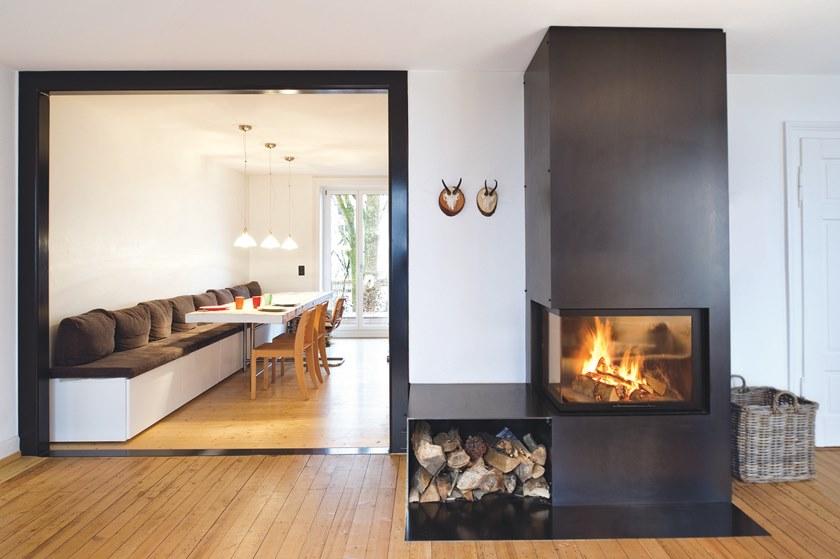 RÜEGG Угловой стальной дровяной камин с панорамным остеклением Classic line sun-id-1401982 - Вид №5