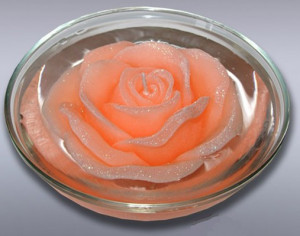 3372 Свеча "Плавающая" 4.5 х 1.1 см 125 г 4.5 см роза оранжевая Омский Свечной