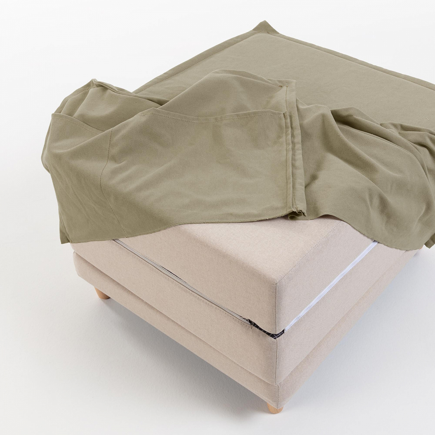 070620 Пуф-кровать бежевый чехол La Forma Lizzie - Вид №7