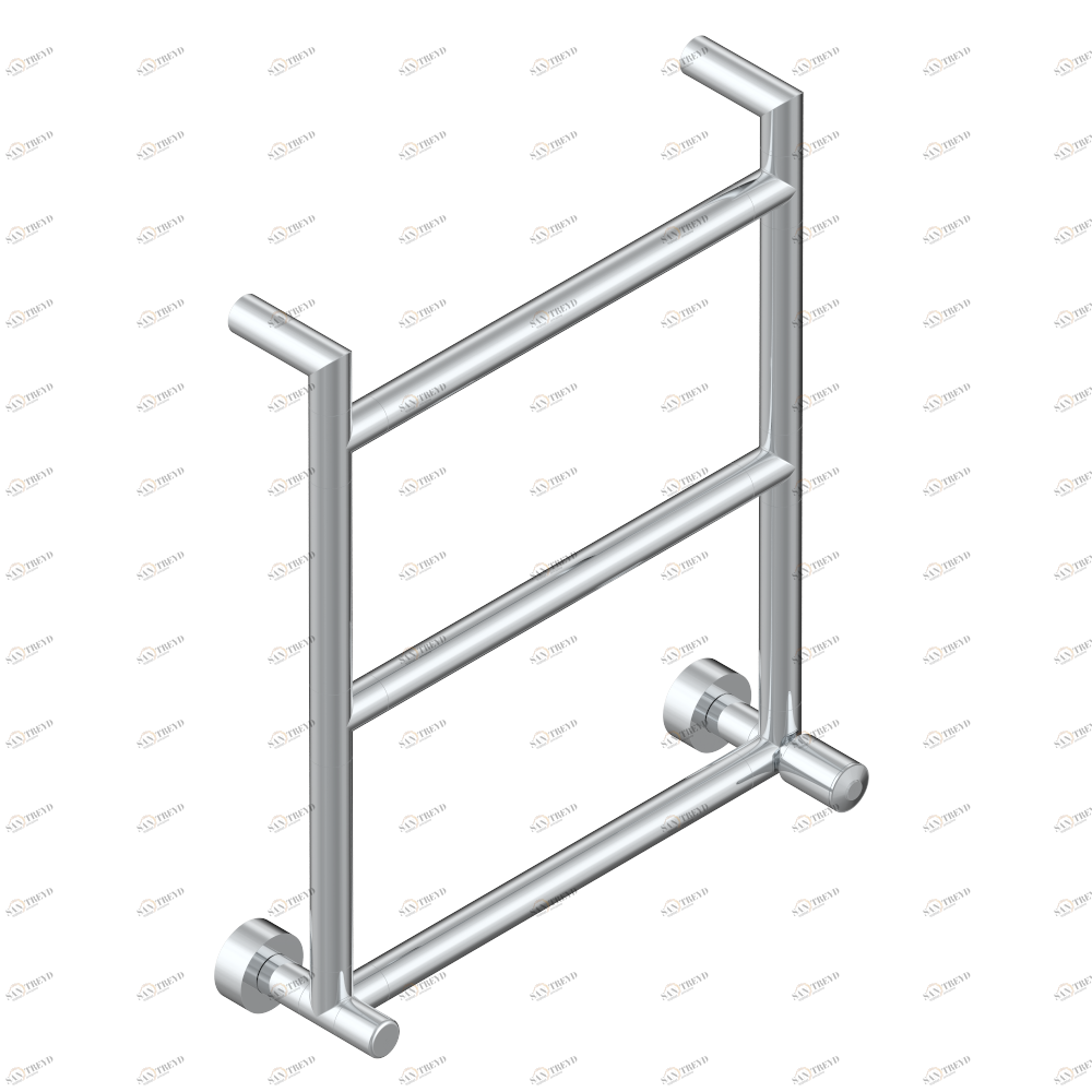 G2T-TWR3H1 Полотенцесушитель Современный круглый, 3 перекладины, 533 мм x 617 мм, водяной, с 1 декоративной крестовой рукояткой Thg-paris Faubourg metal Хром G2T-TWR3H1 CAT.A