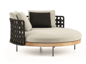 Круглый открытый диван с веревкой спинки