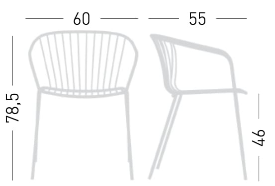 Металлический штабелируемый стул с подлокотниками GABER Amitha ARCH-00028555 - Вид №3