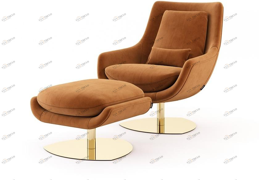 Domkapa Бархатное кресло с подставкой для ног Elba Dkk36