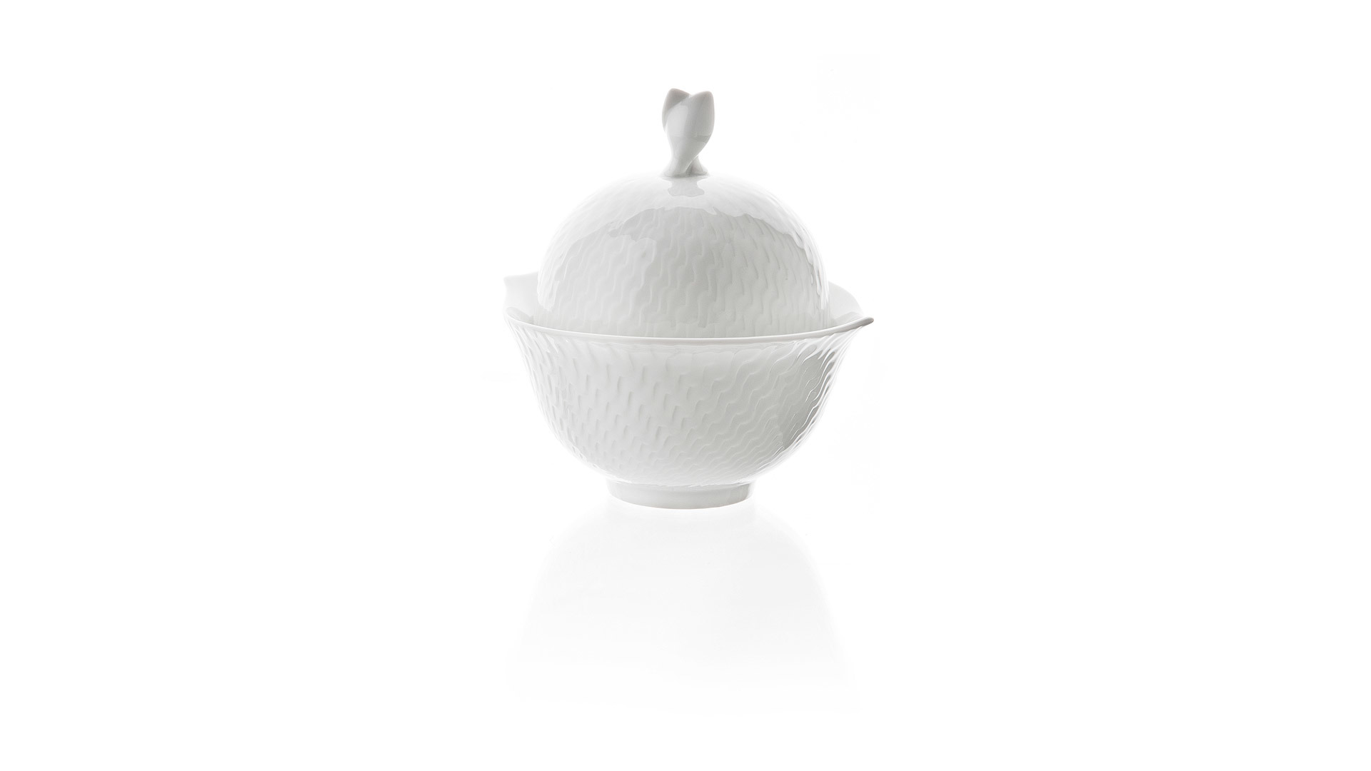 10664301 Meissen Сервиз чайный "Игра волн, рельеф, белый" №2 на 6 персон на 21 предмет Фарфор, Керамика  - Вид №2