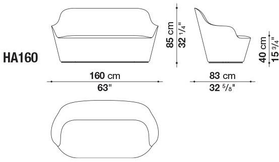 B&B Italia 2-местный тканевый диван Harbor Ha160 - Вид №3