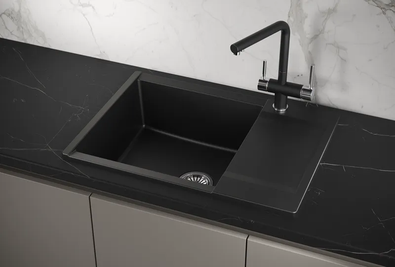 ES-7003, ТУРМАЛИН, кухонная мойка, кварц, ESTETICA GRANULA 7003-ST246 - Вид №1
