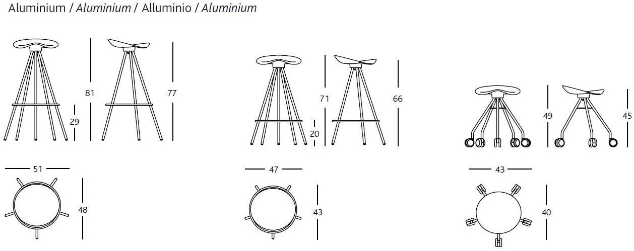 BD Barcelona Design Алюминиевый барный стул на козлах Jamaica sun-id-1459523 - Вид №4