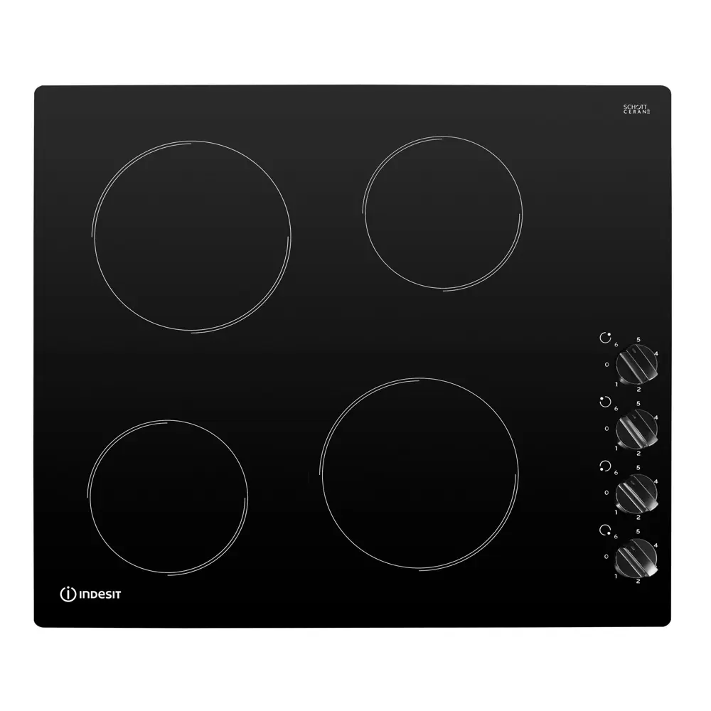 Варочная панель электрическая INDESIT RI 860 C 4 конфорки цвет чёрный STLM-2121293 - Вид №1