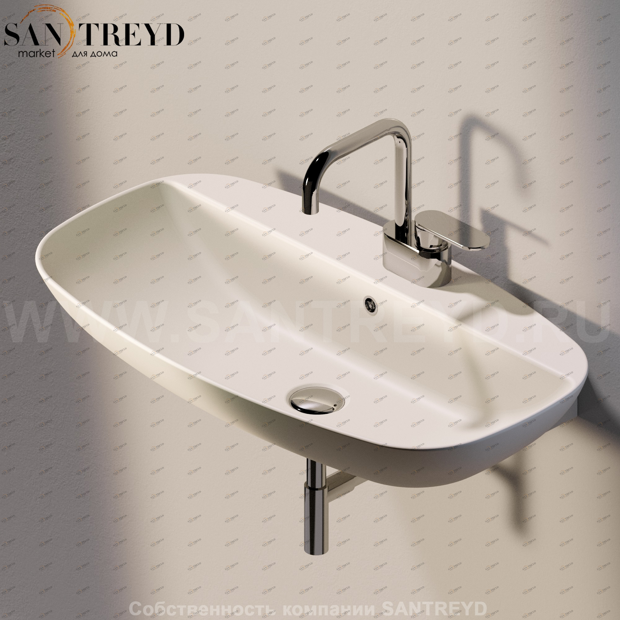 ND75PR9003 Подвесная раковина настенная прямоугольная Ceramica Flaminia Nuda бежевая