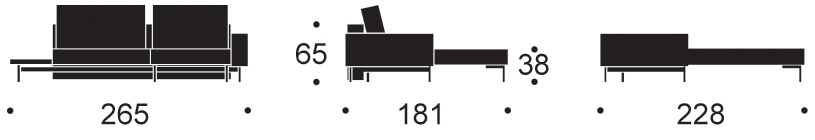 Диван Bragi с одним мягким подлокотником и столиком из дуба, светло-серый Innovation Living BRAGIT217 - Вид №7
