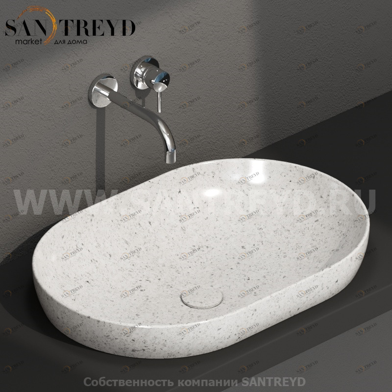 B6O61GG Встроенная раковина под столешницу овальная Ceramica Globo T-EDGE