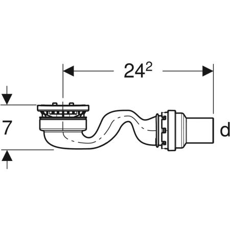 GEBERIT 550.019.00.1 Сифон для душевых поддонов Geberit Sestra, высота гидрозатвора 30 мм, воронка из ПНД  - Вид №2