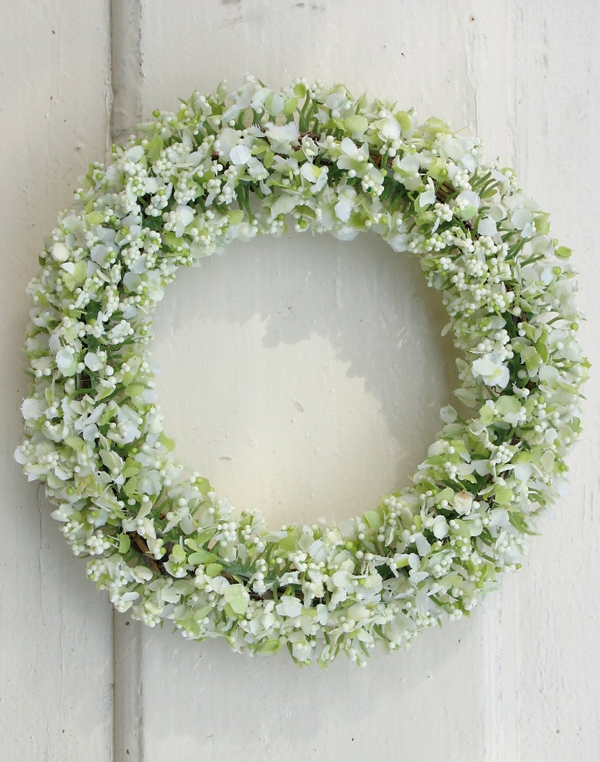 3108 788 a2 Искусственный венок из гипсофилы, Ø 16 см, бежево-зеленый H-andreas  - Вид №2