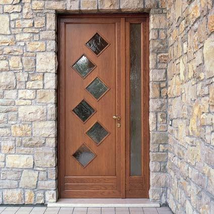 CARMINATI SERRAMENTI Наружная деревянная входная дверь со стеклянными панелями Porte e portoni d'ingresso in legno sun-id-1423061 - Вид №1