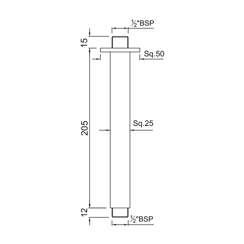 SHA-CHR-457L200 Держатель верхнего душа Jaquar Shower Santreyd - Вид №1