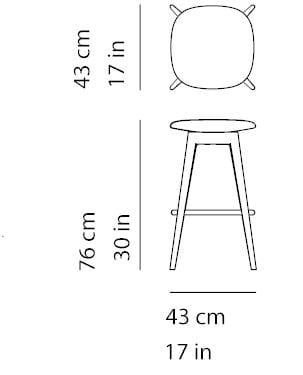 Высокий деревянный стул с мягким сиденьем Very Wood Egadi ARCH-00076122 - Вид №3
