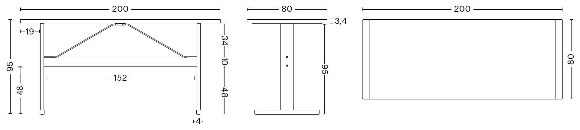 Высокий прямоугольный стол из шпона Hay дорожки ARCH-00143160 - Вид №3
