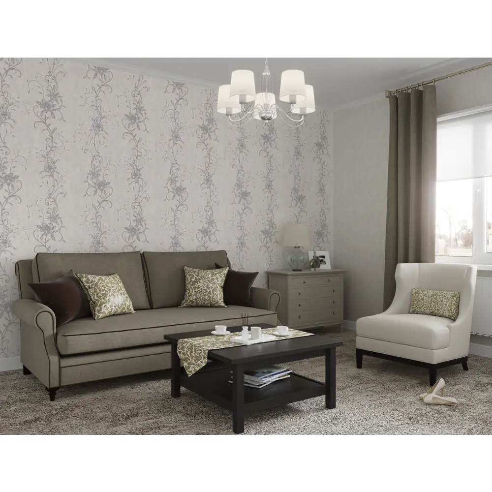 Обои флизелиновые Палитра Floris серые 0.53 м PL51015-14 82383467 STLM-2196831 - Вид №3