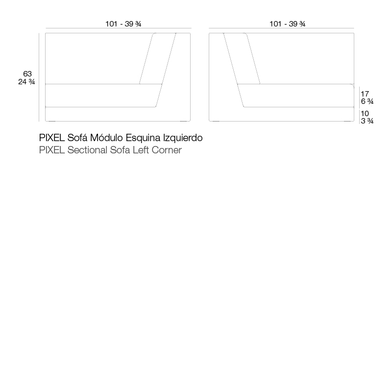070396 Диван модульный угловой лев. Vondom PIXEL - Вид №3