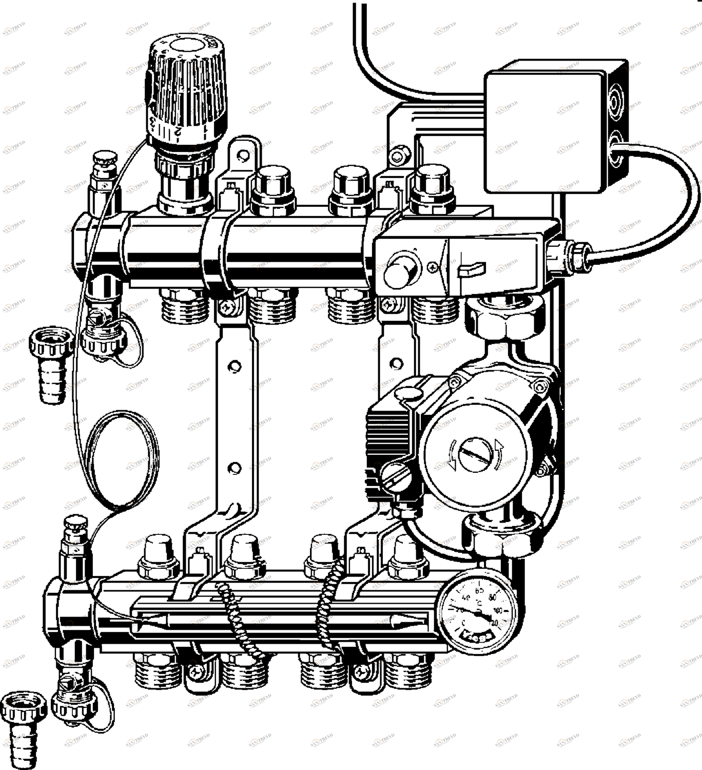 575 113 1) Модель 1002.75 Трубопроводные системы  Fonterra панельное отопление  Регулирующие станции Santreyd 