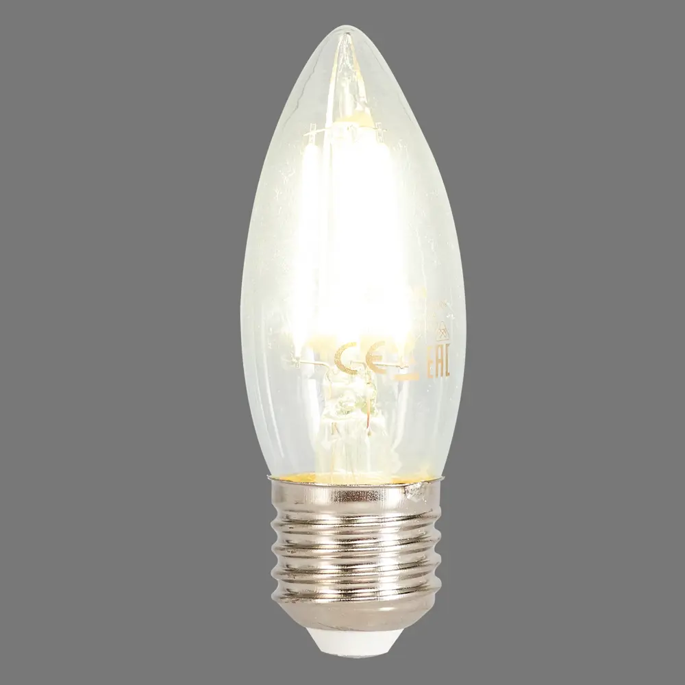 Лампа светодиодная Osram E27 220 В 5 Вт свеча прозрачная 660 лм белый свет STLM-2100084 - Вид №2