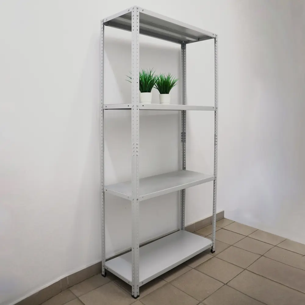 Стеллаж металлический 4 полки 180x80x30 см цвет серый нагрузка на полку 100 кг 89341409 STLM-2089799 STYNERGY  - Вид №8
