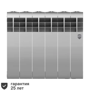 Радиатор секционный Royal Thermo Biliner 350/87 6 секций боковое подключение биметалл серый 82758178 STLM-2191787