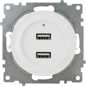 Розетка Onekeyelectro USB двойная встраиваемая с подсветкой цвет белый