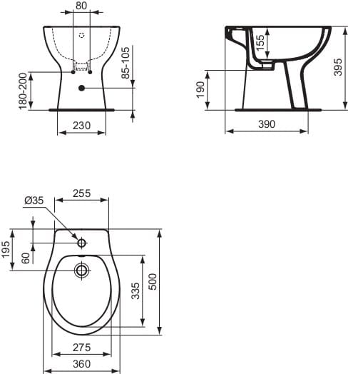 Напольное биде с переливом Ideal Standard EUROVIT ARCH-00093765 - Вид №2