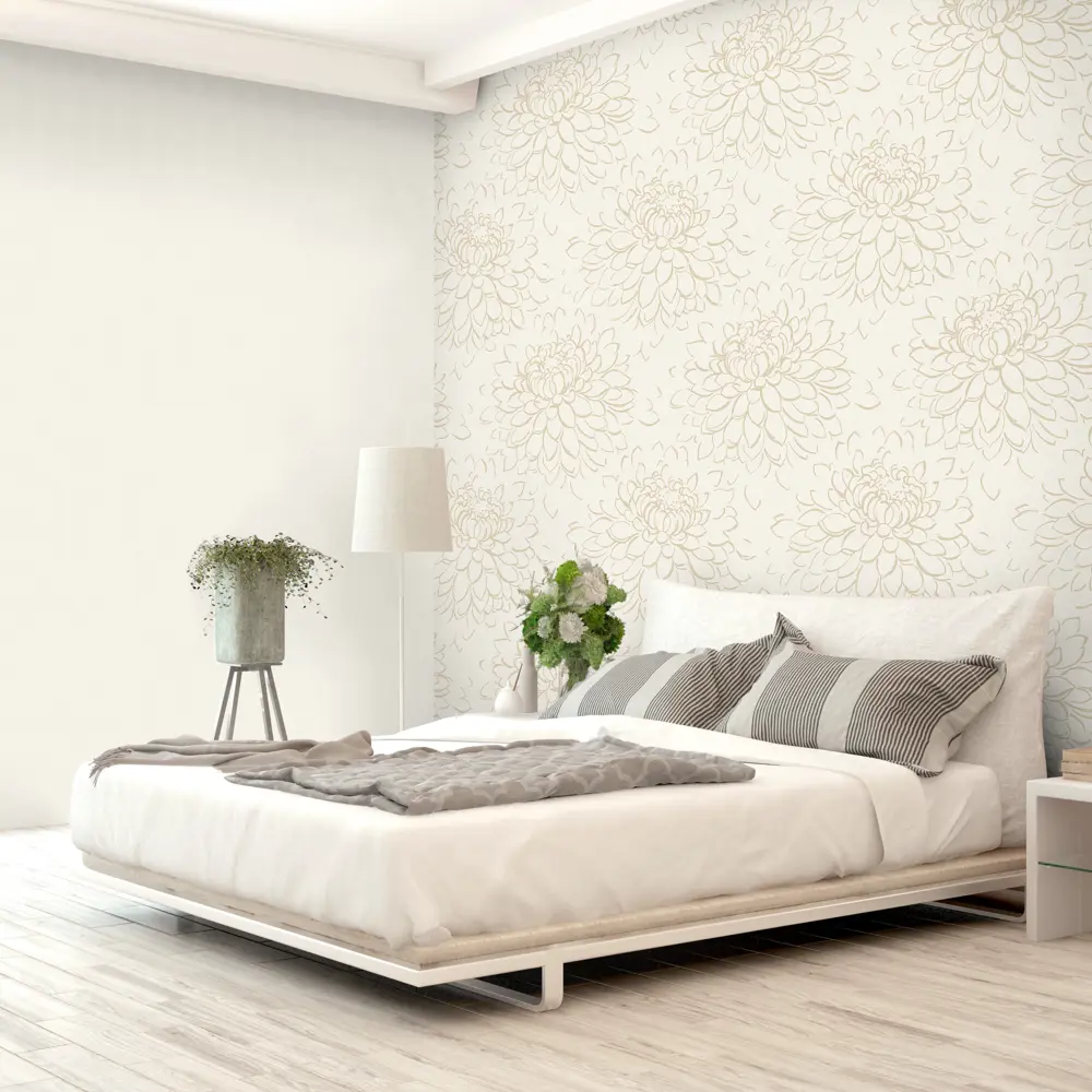 Обои флизелиновые Grandecolife Flower бежевые 1.06 м GDR142027 89335981 STLM-2108088 - Вид №4