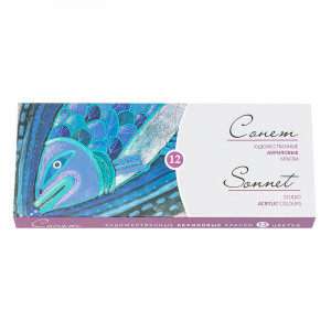 2841095 Краска акриловая набор 12 цв. 10 мл Сонет